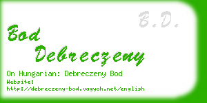 bod debreczeny business card